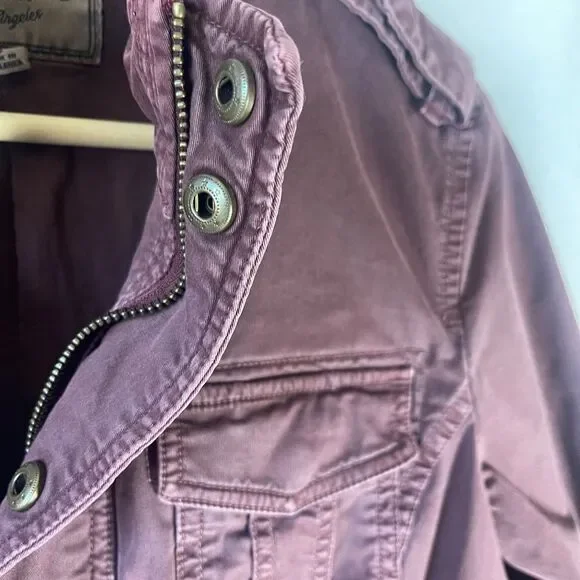 Lucky Brand Distressed Burgundy Utility Jacket Sz S